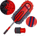 Soft Microfiber Car Duster Exterior Scratch Free Multipurpose Duster with Extendable Handle Duster for Car, Truck, SUV, RV and Motorcycle