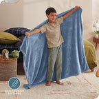 Bare Home Fleece Blanket - Kid Size - Ultra-Soft Lightweight for Bed, Sofa, and Couch - Luxury Microplush - Cozy Warm Blanket (Kid, Coronet Blue)