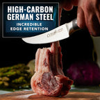 Cutluxe Curved Boning Knife – 6" Boning Knife for Meat Cutting, Filleting – High Carbon German Steel, Full Tang & Ergonomic Handle Design – Artisan Series