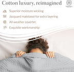 Threadmill Luxury Cotton Blankets for King Size Bed | All-Season Cozy 100% Cotton Blanket | Aster Jacquard Soft & Lightweight Coverlet fits California King Size Bed, 104x92 | Scottish Grey