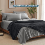 Bare Home Fleece Blanket - Throw/Travel - Ultra-Soft Lightweight for Bed, Sofa, and Couch - Luxury Microplush - Cozy Warm Blanket (Throw/Travel, Black)