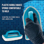 U.S. Pool Supply Hand-Held Pool Scrub Brush, 2 Pack - Surface Scrubbing Scouring Sponge Pad - Clean Pool Tile & Grout, Walls, Vinyl Liners, Spas - Cleaning Scrubber Stains, Kitchen Bathroom Tub Shower