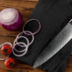 7-Piece Damascus Knife Block Sets, Damascus Knife Set for Professional Chefs, Cutlery Kitchen Scissors and Knives, Premium Razor Sharp Professional Chef Knife with Kitchen Shears and Block Set