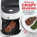 DASH Tasti-Crisp™ Electric Air Fryer Oven, 2.6 Qt., White – Compact Air Fryer for Healthier Food in Minutes, Ideal for Small Spaces - Auto Shut Off, Analog, 1000-Watt