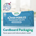 Earth Breeze Power Pebbles Dishwasher Tablets, Tough on Grease, Gentle on Dishes, Fragrance Free Dish Detergent & Dishwasher Cleaner, Kitchen Cleaning Supplies for Sparkling Results, 90 Tabs (3-Pack)