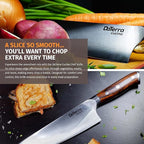 DaTerra Cucina - 8 Inch Chef Knife – German Steel Professional Kitchen Knife with Ergonomic Rosewood Handle, Sharp, Durable, Easy to Clean | Ideal for Chopping, Slicing & Dicing