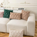 Set of 2 Soft Moroccan Throw Pillow Covers 16x16 Inch Plush Boho Decorative Pillow Cover Accent Cushion Case for Couch Sofa Bed, Light Brown