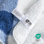 Cozy Bliss Luxury Sherpa Throw Blanket for Couch, Premium Reversible Buffalo Plaid Thick Throw, Warm Cozy Soft Blanket for Home and Gifts (Navy Blue, 50" x 60")