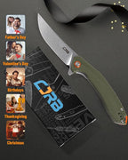 CJRB CUTLERY Folding Knife Gobi (J1906) AR-RPM9 Steel G10 Handle EDC Knife Pocket Knife for Men Green Handle