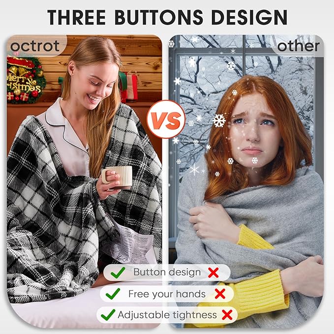 Black Heated Blanket Electric Full Size,72X84 Heating Blanket,Plaid Soft Sherpa Blankets Warmer Gift for Grandma Women Adult,Fast Heating Washable,ETL