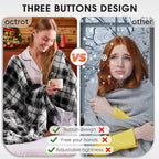 Black Heated Blanket Electric Full Size,72X84 Heating Blanket,Plaid Soft Sherpa Blankets Warmer Gift for Grandma Women Adult,Fast Heating Washable,ETL