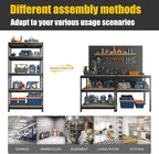 PrimeZone Storage Shelves 4 Packs 5 Tier Adjustable Garage Storage Shelving, Heavy Duty Metal Storage Utility Rack Shelf Unit for Warehouse Pantry Closet Kitchen, 35.5" x 15.75" x 71", Black