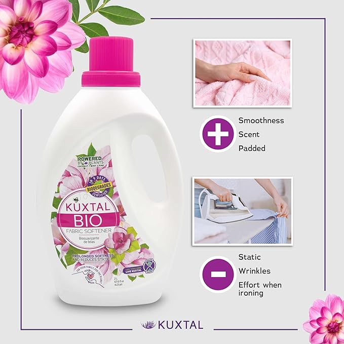KUXTAL Fabric Softener 1-Pc & Liquid Laundry Detergent 2-Pc (202.8 fl oz) Biodegradable & Eco-Friendly And Natural Extracts, Its Cleaning (Mix liquid)