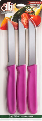 Alfi All-Purpose Knives Aerospace Precision Pointed Tip - Home And Kitchen Supplies - Serrated Steak Knives Set | Made in USA (Pink Pearl)