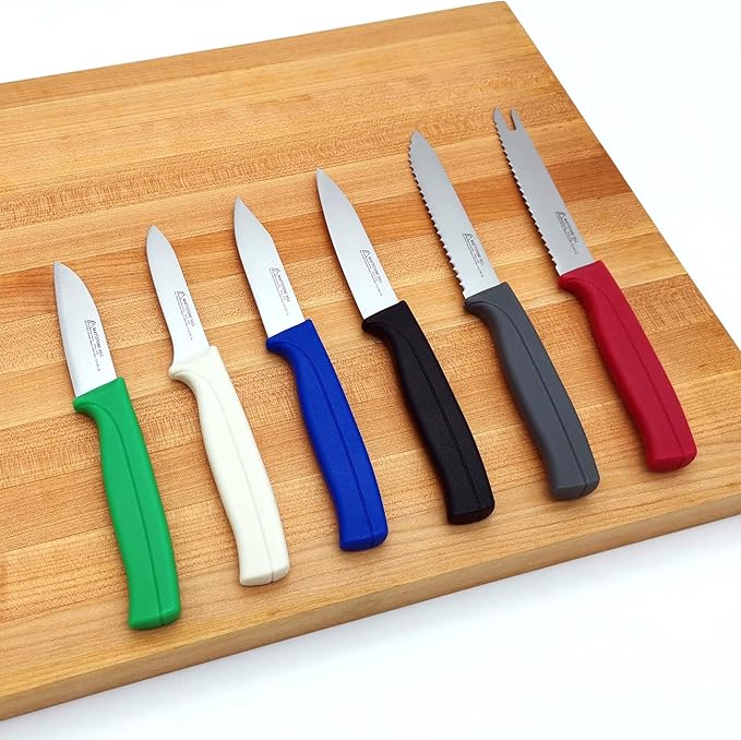 Paring Knife Set, MATTSTONE HILL Kitchen Knife Set - kitchen Prep knives, Fruit & Vegetable Knife Set, Premium German Steel, White Handle