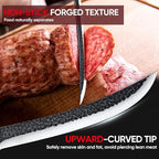 Huusk Butcher Knife for Meat Cutting, 10 Inch Brisket Knife, Multifunction Carving Knives with Wood Handle, Japanese Slicing Knives for Meat Cutting, BBQ, Turkey, Ideal for Gift