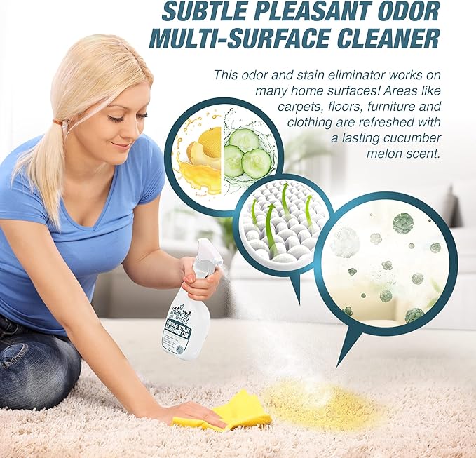 Advanced Pet Stain Remover - Dog Stain Remover and Odor Neutralizer with a Fresh, Clean Scent - Professional Strength Enzymatic Pet Carpet Cleaner Spray - Made in The USA - 32 Ounces