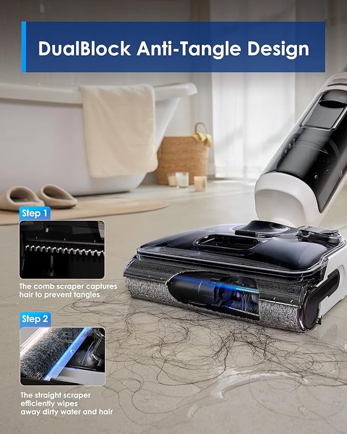 Tineco Floor ONE Switch S6 Stretch Wet Dry Vacuum Cleaner, Multi-Function, 180° Lay-Flat, Anti-Tangle Design, Self-Cleaning, 65Min Runtime, Dual-Edge Cleaning, Whole-House Cleaning Floor Cleaner