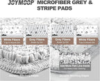 JOYMOOP Flat Mop Pads, Microfiber Mop Cleaning Pads, Washable Pads, Pads Replacement Flat Mop or Mop Bucket Set, Pack of 50 Refills 13inch - Grey and Stripe
