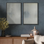 SIGNFORD Framed Canvas Print Wall Art Set Soft Gray and Blue Abstract Neutral Illustration Modern Art Decorative Nordic Nature for Living Room, Bedroom, Office - 16"x24"x2 Black