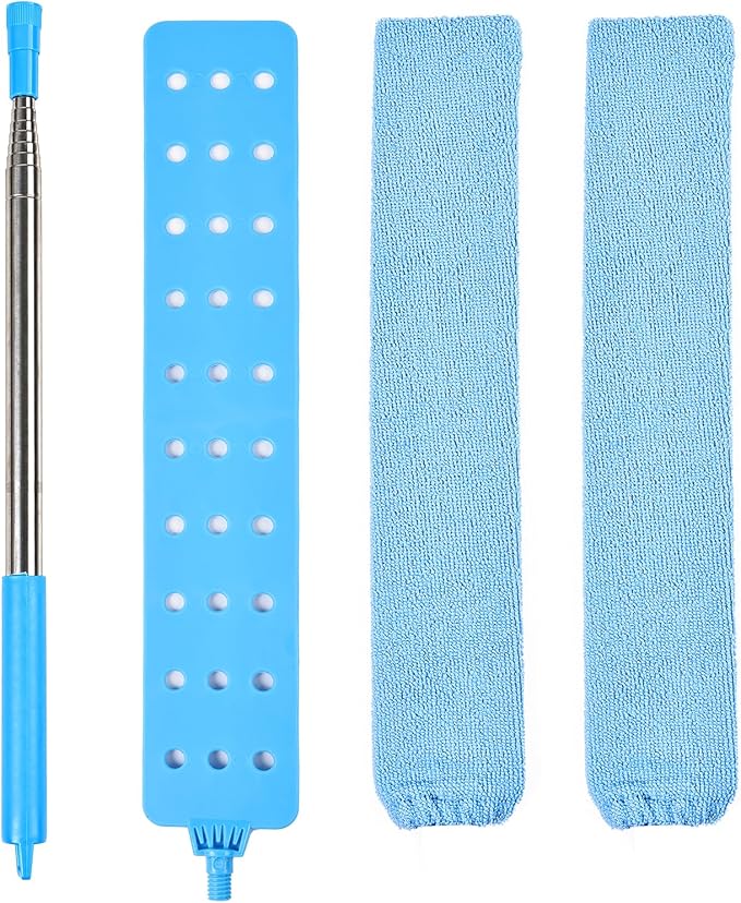 Retractable Gap Duster Cleaner Cleaning Tools with 2 Microfiber Dusting Cloths Washable Duster for Cleaning Under Appliances Furniture Couch Fridge