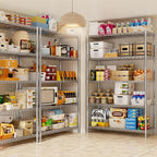 Storage Shelves, 4 PCS 36" L x 14" W x 72" H Heavy Duty Garage Wire Shelving Unit Loads 1750LBS, 5-Tier Adjustable Metal Industrial Utility Shelf Rack for Kitchen, Laundry Room, Basement