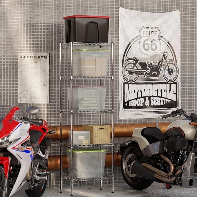 14" Deep x 24" Wide x 74" Height Wire Shelving Kit | 5-Tier | NSF Commercial Storage Rack Unit