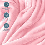 Bare Home Fleece Blanket - Throw/Travel - Ultra-Soft Lightweight for Bed, Sofa, and Couch - Luxury Microplush - Cozy Warm Blanket (Throw/Travel, Light Pink)