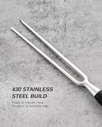 KYOKU Kitchen Carving Fork, 8 in. Japanese Turkey Carving Fork for Meat Cutting, Full-Tang Meat Fork with Pakkawood Handle Mosaic Pin, Stainless Steel Kitchen Fork for Picnic Barbeque Catering