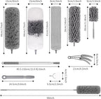 PHABLUS 10 PCS Dusters for Cleaning, Microfiber Duster with Extension Pole Up to 100'', Bendable Washable Cleaner Dusters for Ceiling Fans, High Ceiling, Furniture, Blinds