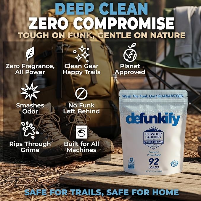 Laundry Detergent Powder, 92 Load/55oz. 'Free & Clear' Powder Laundry Detergent for Sensitive Skin. ProvenSafe™ Laundry Stripper Washing Detergent w/Odor & Stain Remover for Activewear & All Fabrics