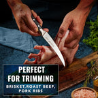 Cutluxe Curved Boning Knife – 6" Boning Knife for Meat Cutting, Filleting – High Carbon German Steel, Full Tang & Ergonomic Handle Design – Artisan Series