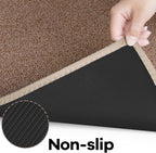 Area Rug with Non Slip Rubber Backing, Washable Soft Floor Carpet for Living Room, Kitchen, Entryway Indoor, Bedroom, Laundry, Low Pile Area Rugs, Solid Color with Pointillism Style, 3 * 5 ft Brown