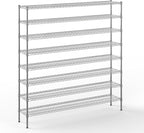 14" Deep x 72" Wide x 74" Height Wire Shelving Kit | 8-Tier | NSF Commercial Storage Rack Unit