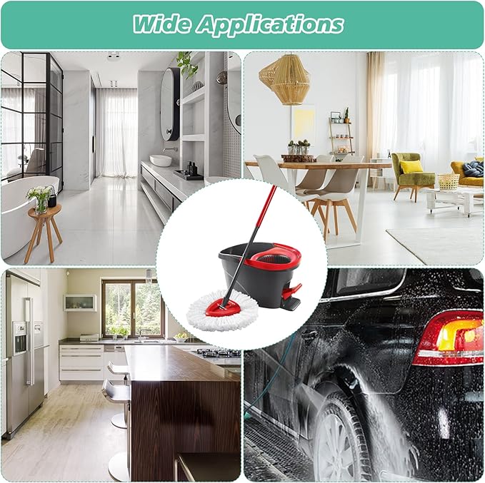 10 PCS Spin Mop Replacement Head for Ocedar,100% Microfiber Mop Heads Replacements with Cedar Mop Replace,360 Degree Round Refill Mop Head for Easy House Cleaning Floor Mopping,Make Cleaning Easier