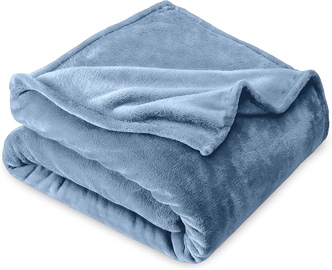 Bare Home Fleece Blanket - Kid Size - Ultra-Soft Lightweight for Bed, Sofa, and Couch - Luxury Microplush - Cozy Warm Blanket (Kid, Coronet Blue)
