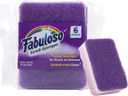 Fabuloso Sponges, Purple - Scratch-Free Scrubber for Dishes and Surfaces - Dishwashing Sponge for Bold and Bright Cleaning Experience, 6 Count