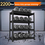 Heavy Duty Shelves, 4-Tier Metal Shelving Units, 48'W16'D63'H, 2200LBS Loads, Adjustable, Black