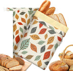 Beeswax Bread Bags for Homemade Bread,Reusable Beeswax Bags for Sourdough, 2 Pack Cotton Linen Food Storage Bag to Keep Fresh - Easy to Clean Organic Beeswax Bag Extra Large 17x12 in