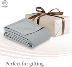 Threadmill Luxury Cotton Blankets for Queen Size Bed | All-Season 100% Cotton Queen Size Blanket | Aster Jacquard Cozy Lightweight, Soft Breathable Coverlet fits Full Size Bed, 90x92 | Scottish Grey