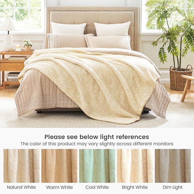 Cozy Bliss Luxury Sherpa Throw Blanket for Couch, Premium Reversible Plush Thick Throw, Warm Cozy Soft Blanket for Home and Gifts (Mottled Beige, 50" x 60")