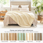 Cozy Bliss Luxury Sherpa Throw Blanket for Couch, Premium Reversible Plush Thick Throw, Warm Cozy Soft Blanket for Home and Gifts (Mottled Beige, 50" x 60")