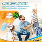 KEEPOW, 6-Pack Microfiber Reusable Refills Compitable with Hand Duster, 360 Degree Dry Microfiber for Cleaning Duster Heavy Duty Refills