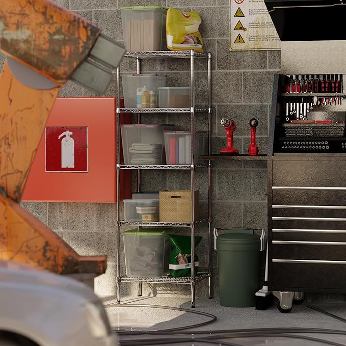 21" Deep x 24" Wide x 74" Height Wire Shelving Kit | 5-Tier | NSF Commercial Storage Rack Unit