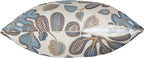 Mika Home Set of 2 Jacquard Tropical Leaf Pattern Throw Pillow Covers Decorative Pillowcase 20X20 Inches,Blue Cream