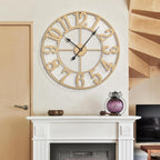 1st owned Wall Clock 16 Inch Round Large Indoor Wall Clocks Battery Operated Silent Non Ticking, Farmhouse Vintage Decorative Analog Metal Clock for Living Room, Kitchen, Bedroom Decor