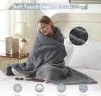 Heated Throw Blanket Double Sided Sherpa, Soft Heating Electric Blanket for Bed, Automatic Safety System, 6 Heating Levels & 4 Hours Auto-Offf, 50"x60" Dark Grey