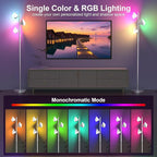 PARTPHONER RGB Tree Floor Lamp for Living Room, Stepless Dimmable Tall Standing Lamp with Remote, Touch Control and 3 Rotatable Light, Bright LED Lights for Bedroom with 4 Color-Changing, Sliver