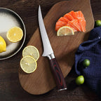 Fillet Knife 7 Inch, Razor Sharp Boning Knife High Carbon Stainless Steel for Fish Meat Poultry Cutting, Japanese Style Fish Knives with Flexible Ergonomic Pakkawood Handle