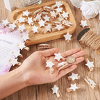 Pandahall 100Pcs Wooden Star Clothespins Photo Clips Photo Paper Pegs Clips White Mini Clothes Pins Holiday Card Holder Display with 10.9 Yards Jute Twine